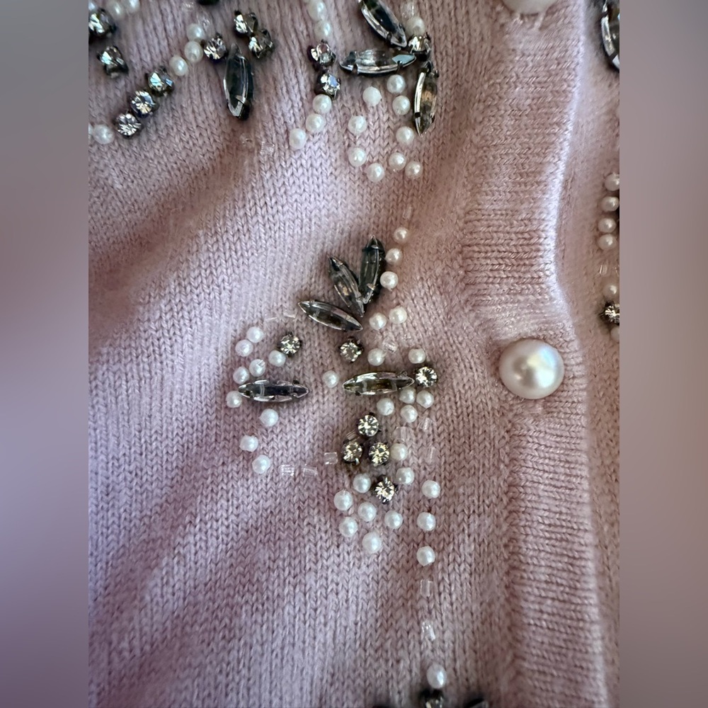 Lane Bryant Pink Pearl Rhinestone Embellished Cardigan 22/24 2X Plus Feminine - Picture 7 of 8
